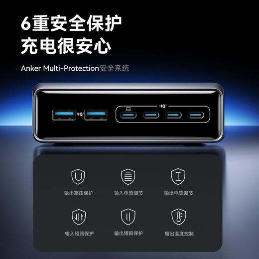 安克Anker —200W 6口氮化镓桌面充电器A2683 商品图4