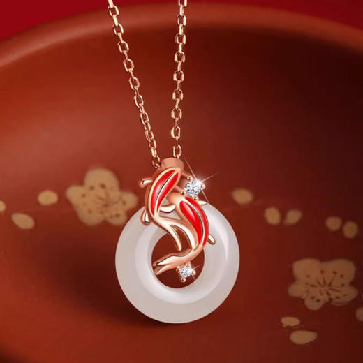 幸运锦鲤时尚百搭平安扣锁骨链 商品图2