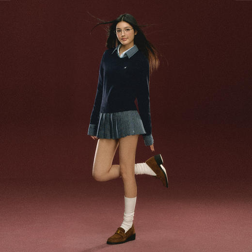 Ariseism 美式复古设计感假两件毛衣套装秋冬新款两件套 商品图1