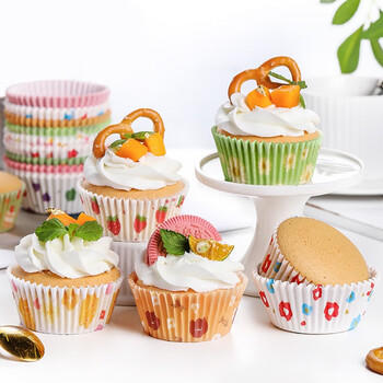 杰凯诺蛋糕纸杯PVC筒高温油纸杯 烘焙马芬蛋糕纸杯 烘培纸托200个 商品图1