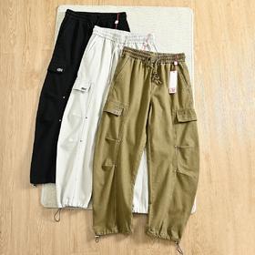 D112051秋季新款男士松紧腰弯刀工装休闲长裤