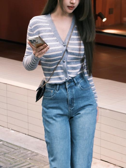 女款条纹针织开衫la010 商品图1