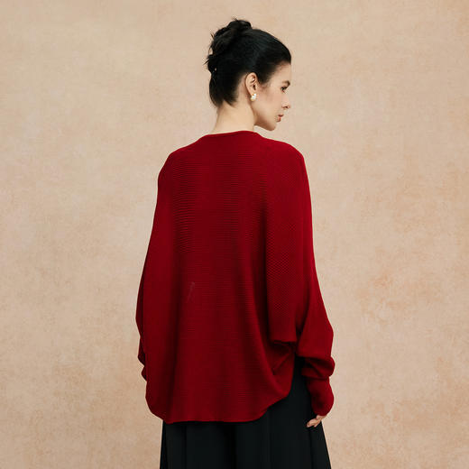 QG649斯尔丽2025新款宽松廓形显瘦披肩百搭开衫 商品图1