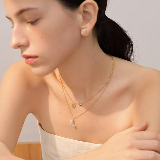 【微信专享款】ARSIS｜秘密花园系列 飞鸟四叶草双吊坠项链 商品图12