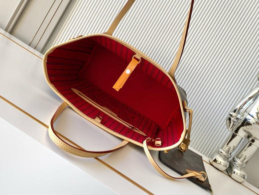 秋冬特惠💰1190 渠道级LV【全钢五金 MB163c01变码芯片】te级 全套包装 M41000老花红内里 NEVERFULL 小号手袋 Neverfull 小号手提包 商品图7