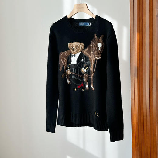 RL 情侣款卡通提花小熊毛衣 商品图1