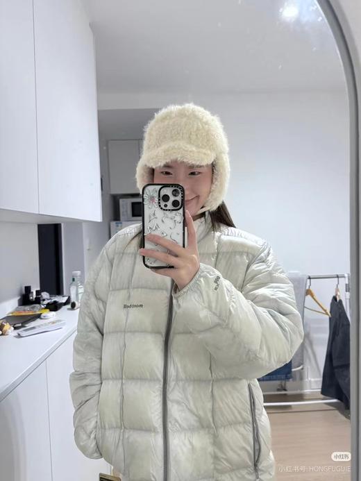 D112044日系纯色方格超轻量化立领绒羽绒服 商品图9