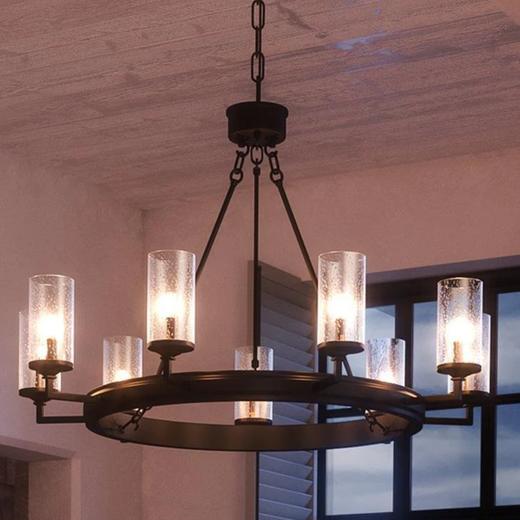 美国 复古铁艺吊灯 带灯罩 10灯头（不含灯泡） 商品图5