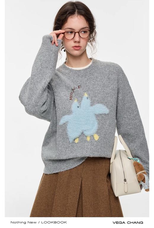 D112056针织衫女2025新款秋冬立体刺绣针织衫 商品图7