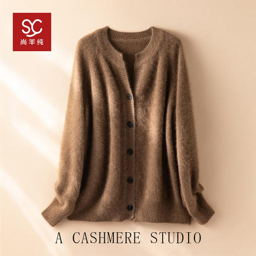 北美小动物毛毛~重工加厚V领保暖毛衣外套女上衣 商品图0