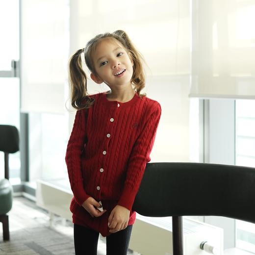 🎁【满赠活动】MOKA莫卡儿童羊绒衫 都市节奏系列（亲子-经典小绞花纽扣开衫） 商品图0