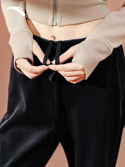 安踏灯芯绒阔腿裤女士冬季新款高腰垂感直筒休闲长裤子162547307N 商品图5