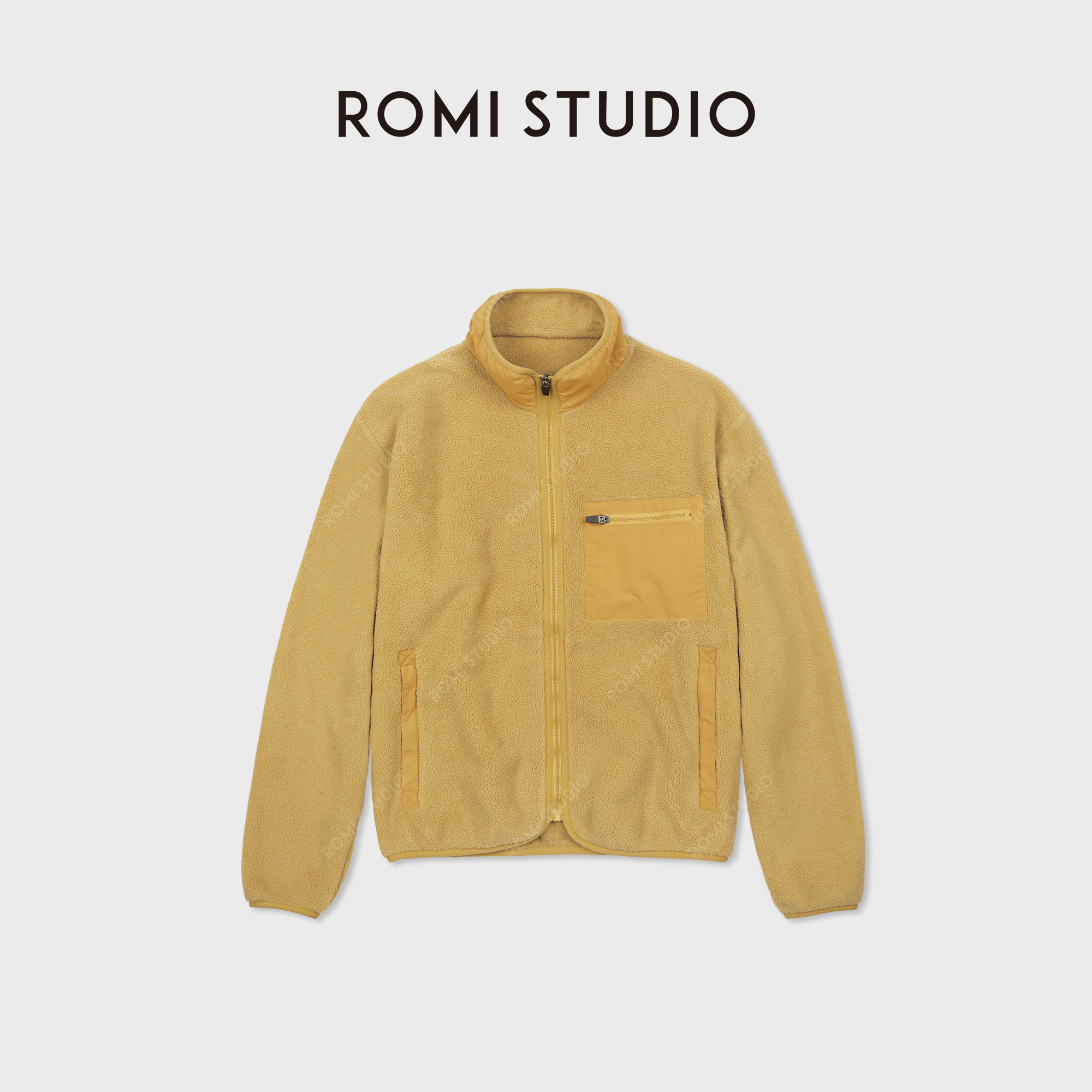 ROMI STUDIO“云感摇粒绒”梭织细腻绒毛锁温立领外套 RWCAWD5509