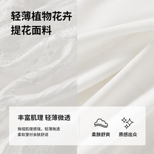 【内购】【国风衬衫】优雅立领珍珠长尾扣植物花卉提花肌理感微透薄衬衫-151C57835 商品图4