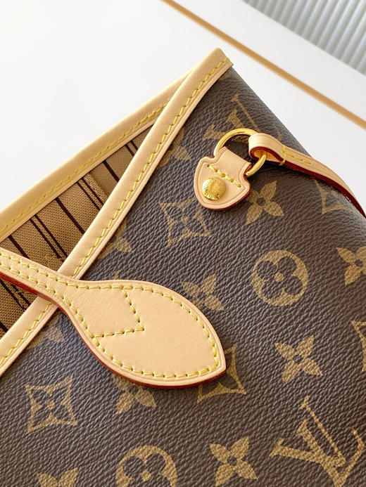 秋冬特惠💰1190 渠道级LV【全钢五金 MB163c01变码芯片】te级 全套包装 M41000老花杏内里 NEVERFULL 小号手袋 Neverfull 小号手提包 商品图5