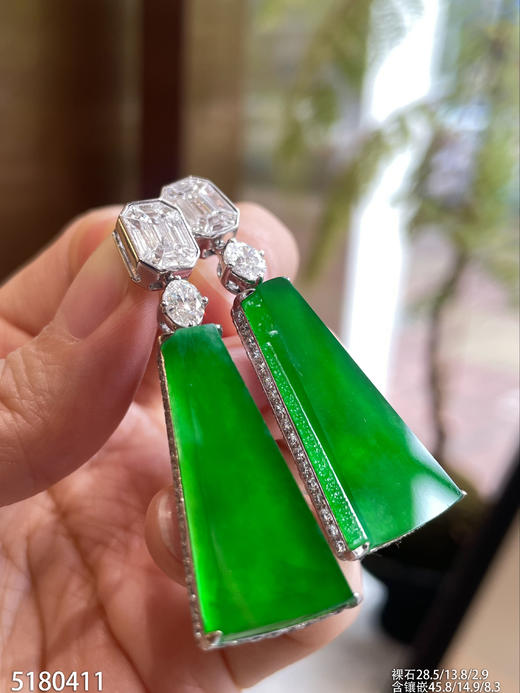 高冰种老坑帝王绿无事牌耳坠【5180411】具体价格微信咨询 商品图3