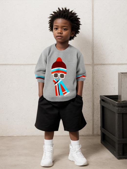 🎁【满赠活动】MOKA莫卡奇趣萌宠系列冬日街角（手动嵌花装饰套头衫） 商品图0