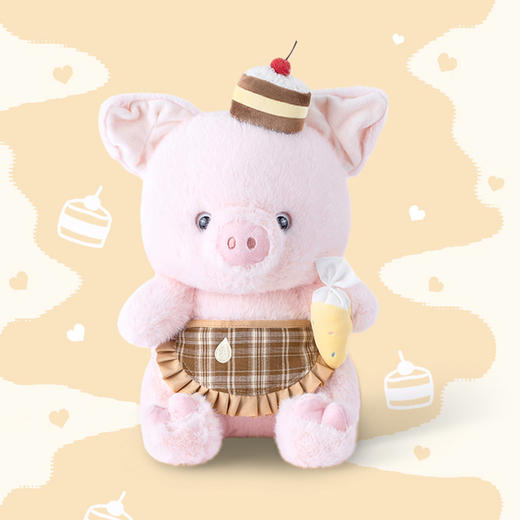卡通胖乎乎小猪糕点师毛绒公仔-纪念日百货门店同款167796661 商品图0