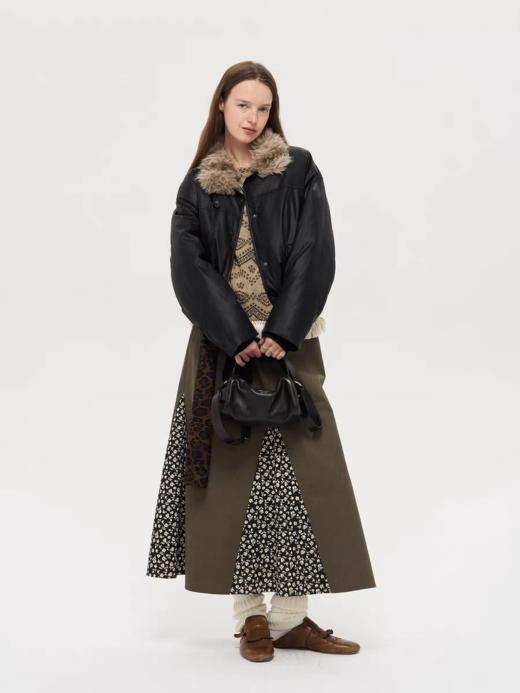 local tag/lt25awk39/冬日的肖像 温暖毛领环保皮夹克棉服 商品图3