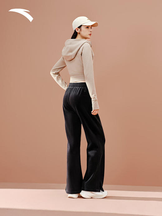 安踏灯芯绒阔腿裤女士冬季新款高腰垂感直筒休闲长裤子162547307N 商品图4