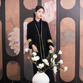 禅意风衣外套长款2025新款中国风文艺气质披风大衣外搭GSJ9675