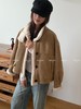 【GZ】无忧购 皮毛一体加厚保暖立领复古短款麂皮绒羊羔毛外套女1837# 商品缩略图4