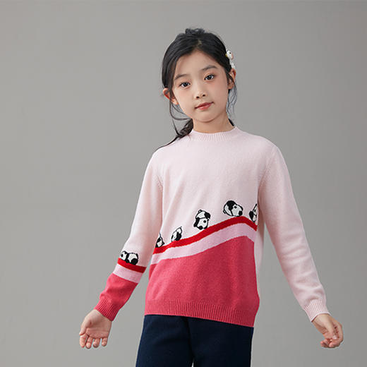 🎁【满赠活动】MOKA莫卡儿童羊绒｜翻滚熊猫手动嵌花套头衫（奇趣萌宠系列） 商品图3