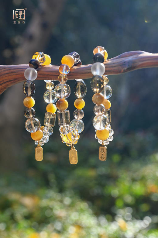 三生石美拉德色系 天然虎睛石白茶水晶能量手链 商品图3