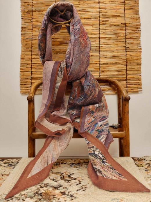 优品堂『花影摇曳3』三角双面长巾 商品图0