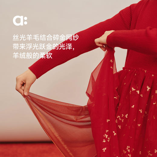 幼岚【碎金小马网纱连衣裙】儿童连衣裙A类25冬款女童裙子 商品图1