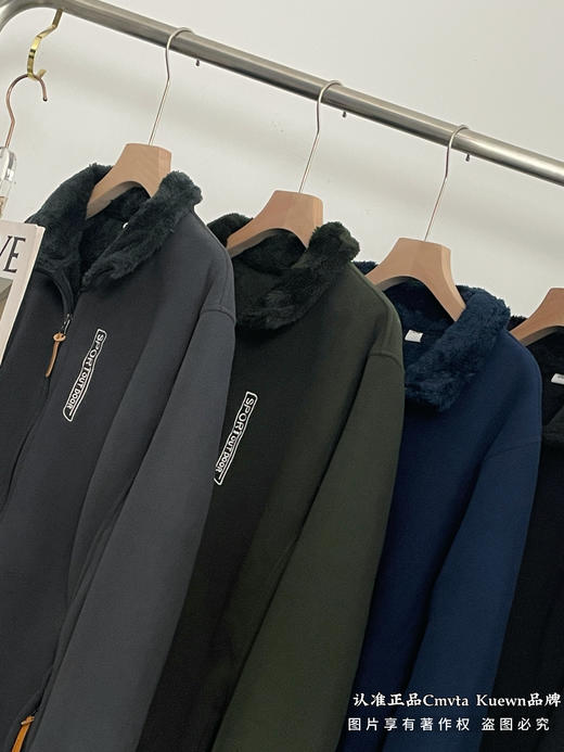 御寒神器 秋冬摇粒绒外套男中老年外套中年爸爸加厚外套加绒加厚宽松立领开衫抓绒上衣卫衣中老年爸爸装 商品图12