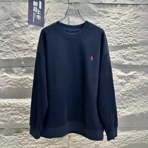 D112029新款精典骑士小标logo休闲情侣加绒圆领卫衣 商品图7