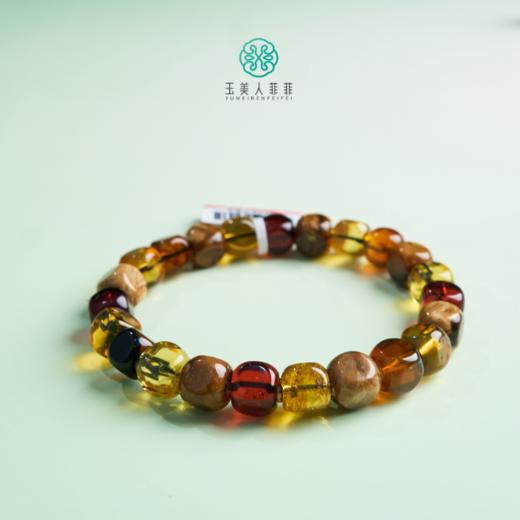 石惑珠宝%琥珀单圈方糖多宝随型手串约7mm+ 商品图0