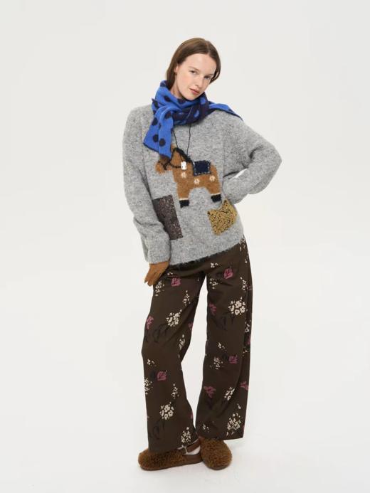 local tag/lt25awk55/湖蓝波点 温暖针织含羊毛好搭围巾 商品图1