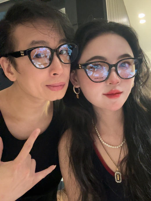 MIU 家原创设计 黑框猫眼 光学眼镜 商品图3