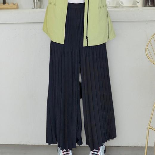 安踏潮流百褶裤女阔腿裤2025夏季新款透气梭织运动长裤162527502 商品图0