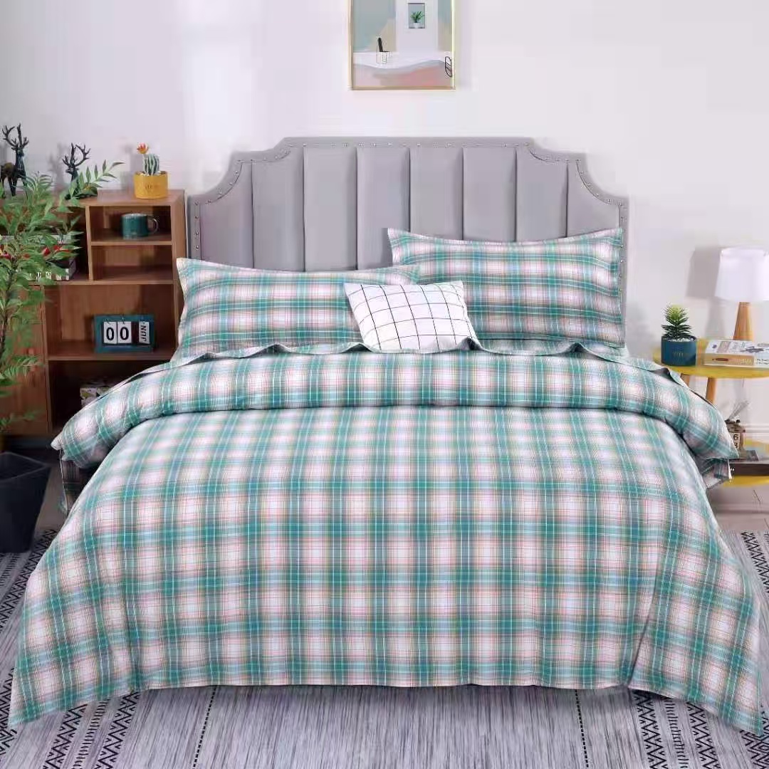 鲁锦老粗布-被罩，简约条纹格子款