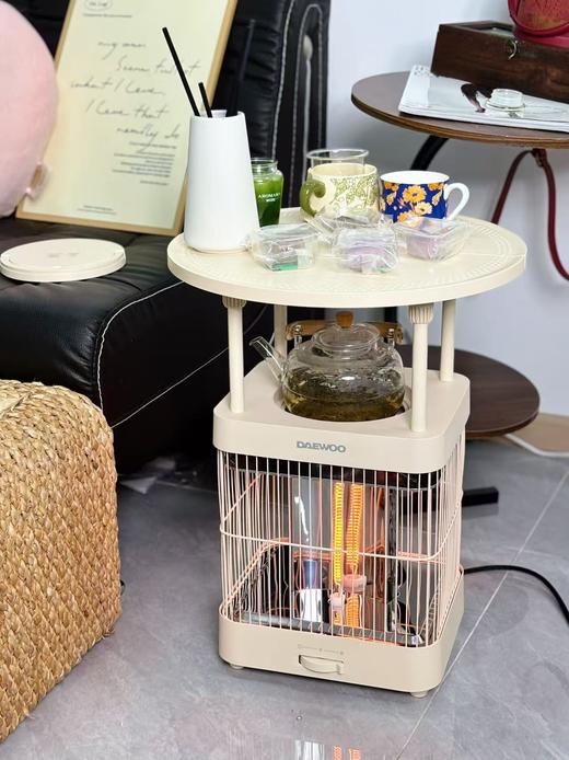 【全屋温暖一个围炉就足够】大宇围炉取暖桌DY-QN16 碳晶石墨烯 360度环绕取暖 双档切换 桌板可拆卸 可取暖可煮茶 3分钟速热 1000W功率 商品图6