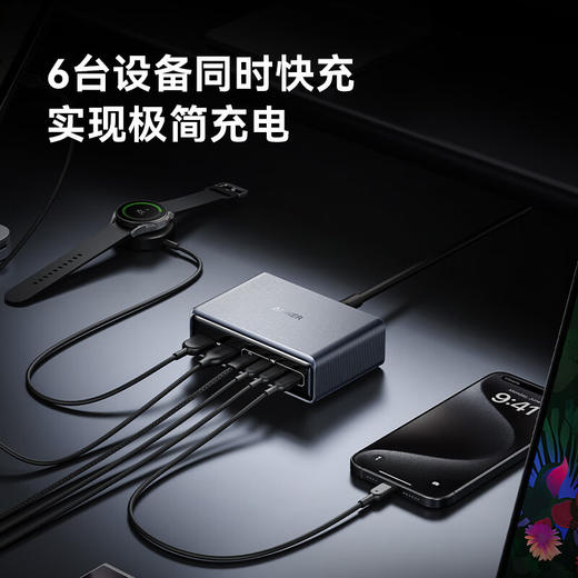 安克Anker —200W 6口氮化镓桌面充电器A2683 商品图2