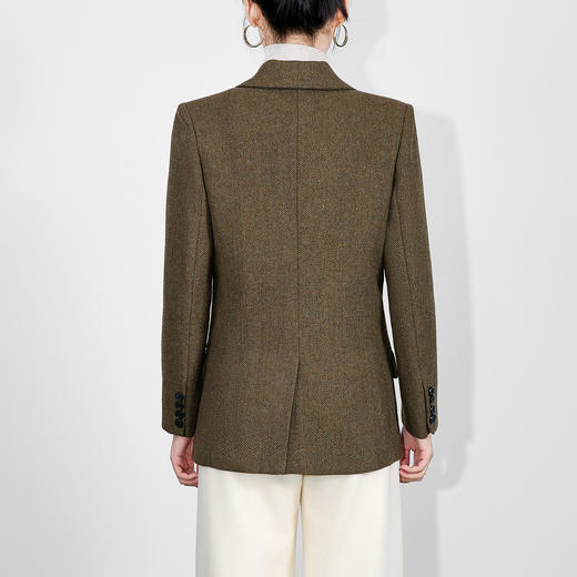 「高货wl」全新升级【铂金会员367/天猫499/差价132】(02959)洛诗琳老钱风人字纹加厚西装外套2025秋冬羊毛混纺上衣 商品图1