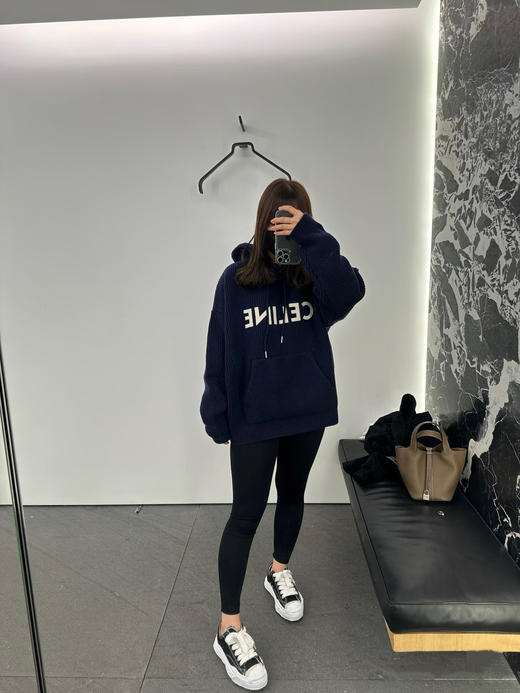 赛琳 25秋冬新款 贴布刺绣连帽针织衫(TM) 商品图2