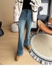 D112017加厚绒微喇裤女2025年冬季高腰显瘦喇叭长裤 商品缩略图3