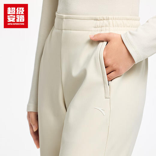 超级安踏加绒运动裤女裤秋冬保暖经编提花舒适休闲长裤子女162547301U 商品图2