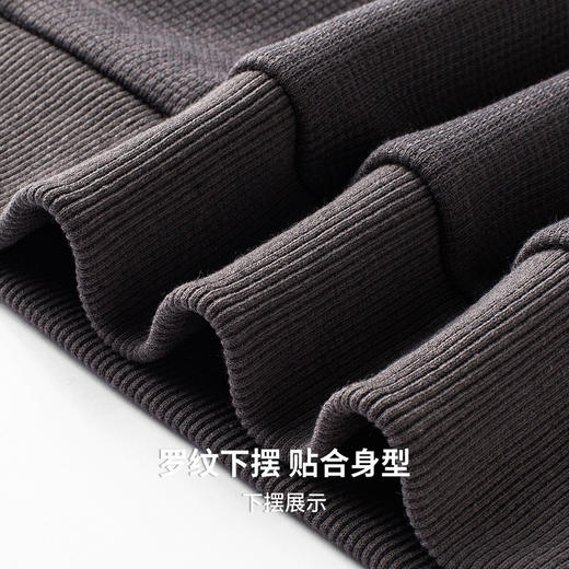 华夫格加绒保暖圆领卫衣 商品图8