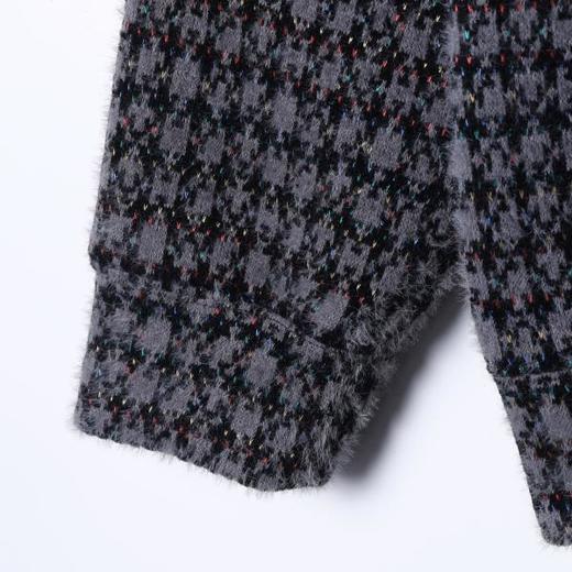 WY1407SDSA男士秋冬新款痞帅男装宽松格子绒毛抽绳连帽卫衣百搭时尚上衣 商品图3