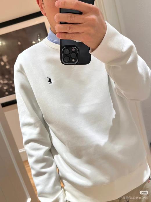 D112029新款精典骑士小标logo休闲情侣加绒圆领卫衣 商品图9