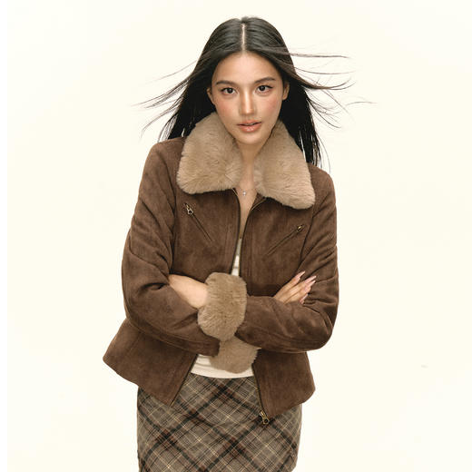 Ariseism 美式复古设计感可拆卸毛领加厚棉服秋冬新款保暖上衣 商品图1