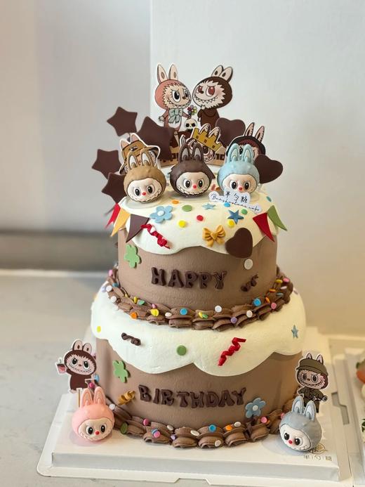 【周年庆精选】拉布布labubu双层卡通蛋糕 商品图0