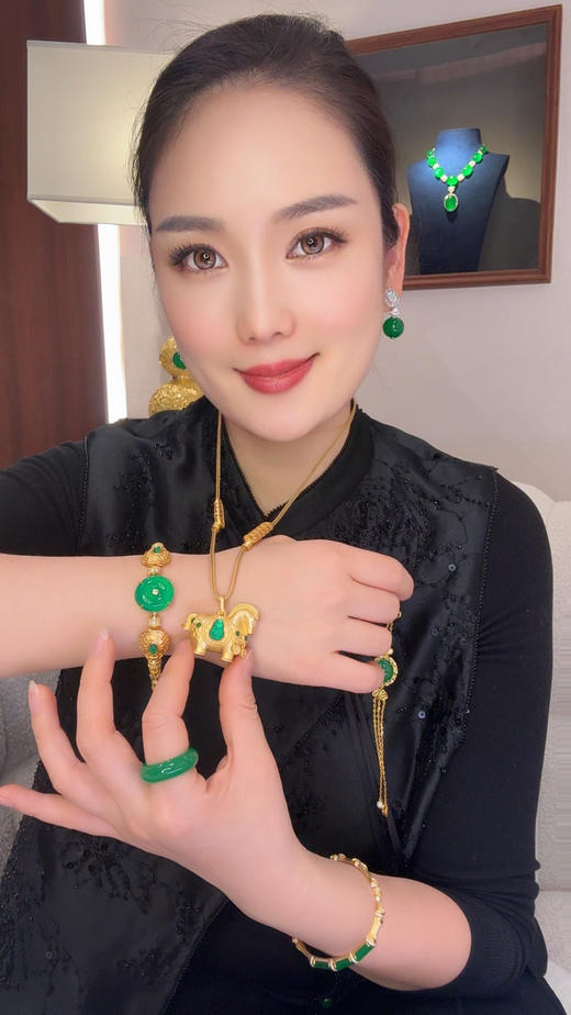 GAONAS  中式贵气小马设计金色项链11679DGO 商品图4