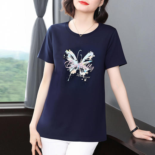 中长款短袖t恤女2025夏季新款大码女装宽松显瘦上衣纯棉半袖体恤 商品图4